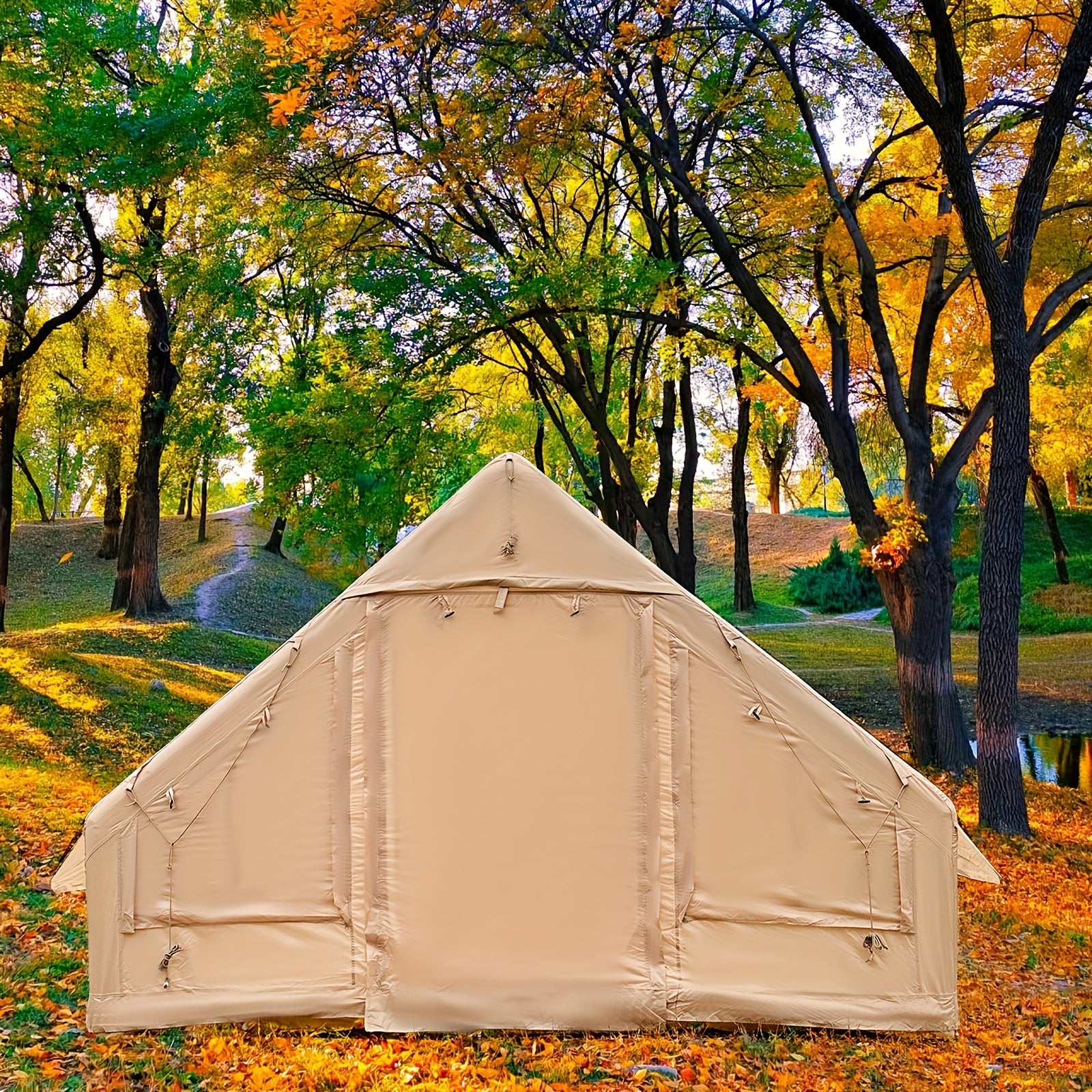 Inflatable camping tent large family camping tents instant glamping tent 4 season windproof outdoor blow up tent fishing party