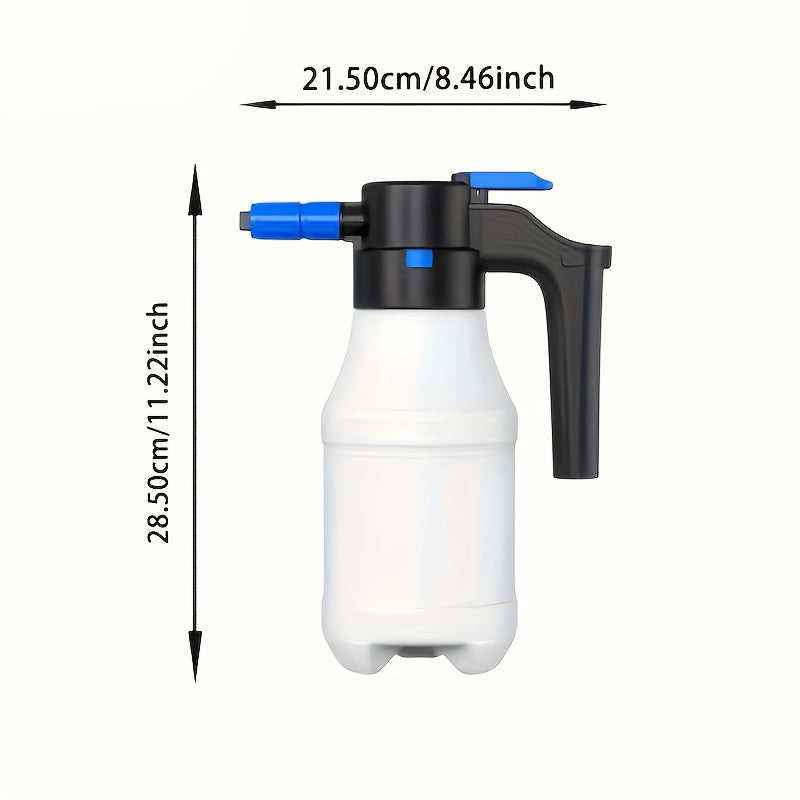 1.5L Electric Car Foam Sprayer - USB Rechargeable Handheld Foam Gun with Ergonomic Handle, Adjustable Spray Nozzle & Portable Design for Car Washing, RV, Motorcycle, Boat, and Vehicle Cleaning, Car Wash Foam Gun, Vehicle Clea