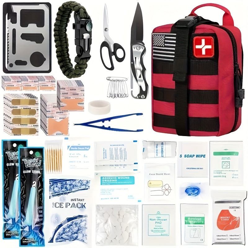 20pcs Insulation Blankets, 158pcs Of Professional Survival Equipment, Used For Emergency Situations, Hiking, Outdoor Activities, And Disaster Preparedness Survival Equipment, Life-saving Kits, And First Aid Kits