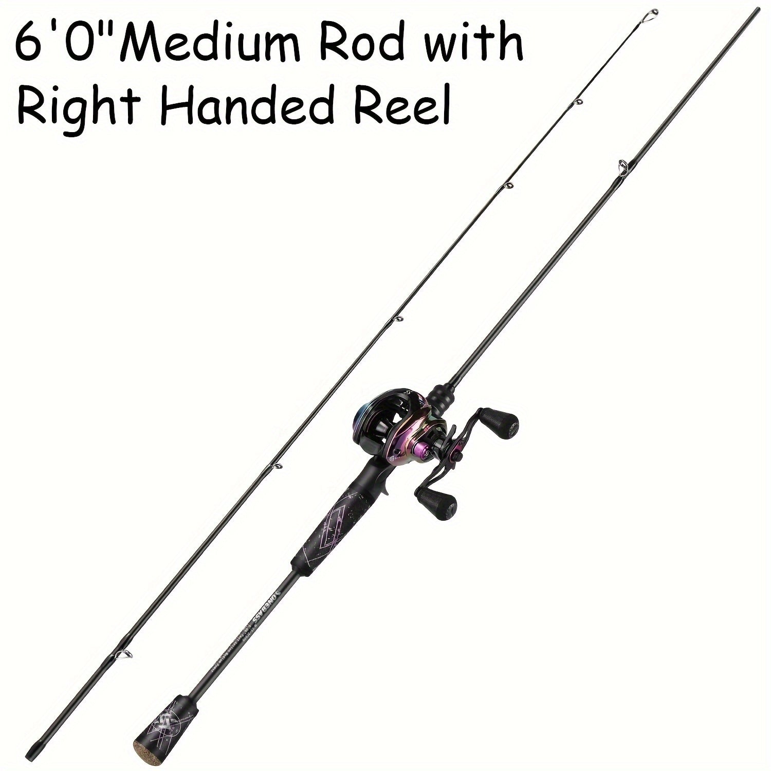 Sougayilang Fishing Rod And Reel Combo, Medium Fast Baitcasting Combo, 24-Ton Carbon Fiber 2 Pieces Fishing Poles With Baitcaster Reel Super Polymer Handle Baitcasting Fishing Combo