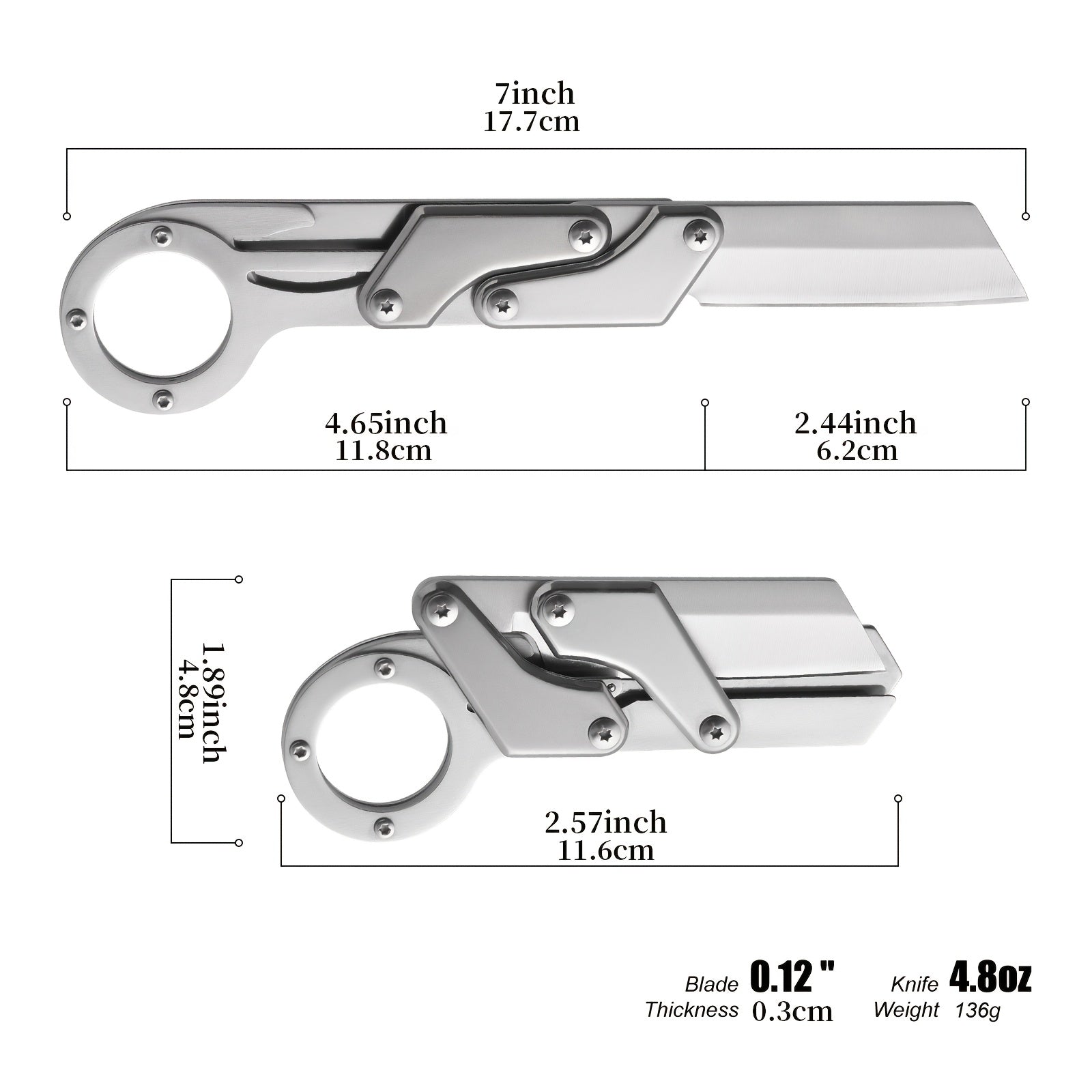 1pc, Multifunctional Folding Knife, Stainless Steel Pocket Knife, Creative Transforming Knife, Outdoor Survival Knife, Tactical Pocket Knife For Men Gifts