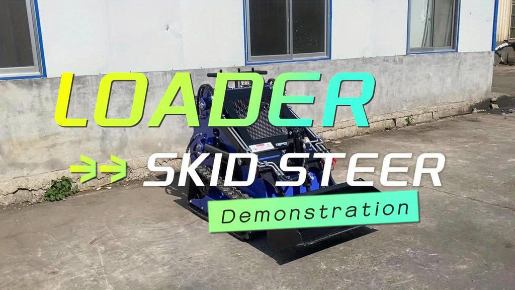 Free Shipping 23HP Stand-On Skid Steer Loader with Dual Bars, Radiator, Two Attachments, Tracks, EPA Engine for Tough Terrain and Garden Maintenance - Digger US Warehouse, Agricultural Machinery, Construction Equipment, Rugge