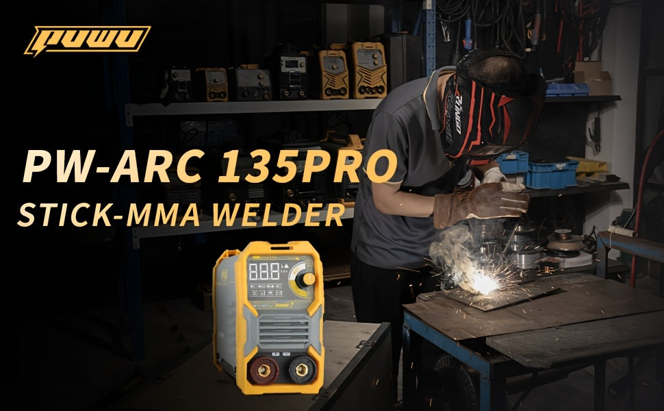 135A 110V Stick/Lift TIG 2-in-1 Welder Dc Inverter Welder With LCD Digital, Thermal Protection, Electrodes, Hot Start Portable MMA Arc/Lift TIG Welder