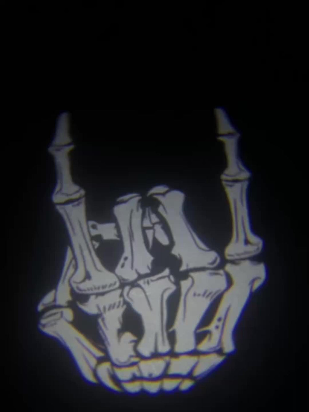 Arm Skull Finger Pattern Car Door Welcome Projector LED Shadow Light, Arm Skull Finger Car Accessories, Arm Skull Finger Gifts, Skull Skeleton Bone Middle Finger, Car Welcome Lights, Christmas Car Decoration, Suitable for All