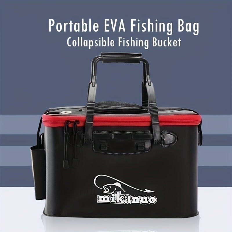 Large Volume No Pump Portable EVA Fishing Bag, Collapsible Live Fish Box, Multi-Functional Folding Camping Water Container Pan Basin, Fishing Tackle Storage