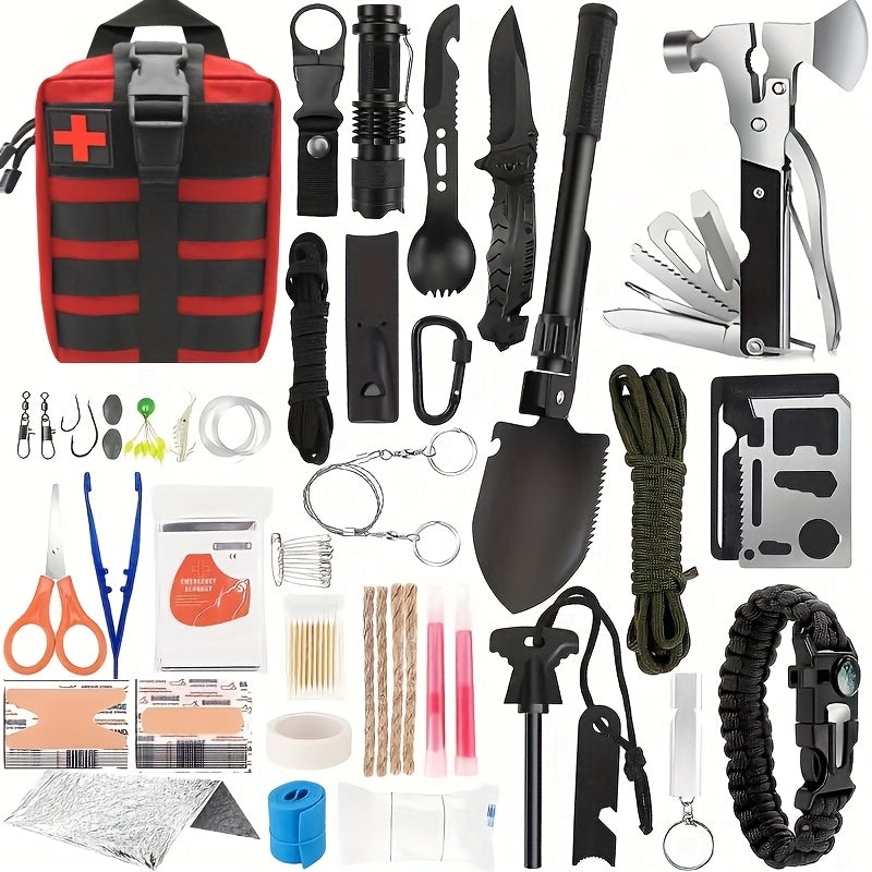 20pcs Insulation Blankets, 158pcs Of Professional Survival Equipment, Used For Emergency Situations, Hiking, Outdoor Activities, And Disaster Preparedness Survival Equipment, Life-saving Kits, And First Aid Kits