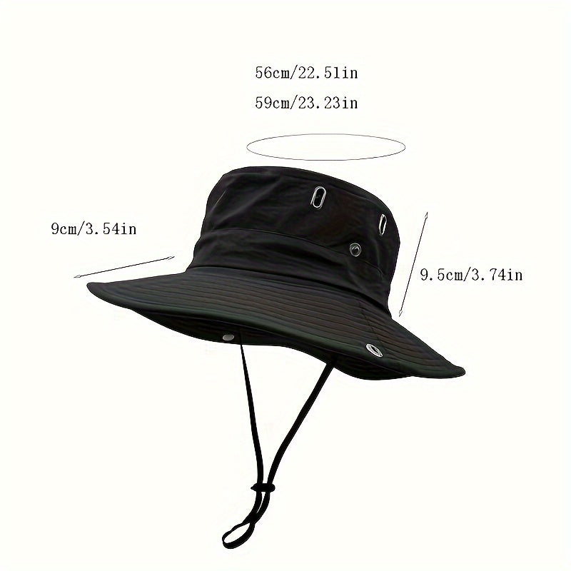 1pc Men's Lightweight High Quality Wide Brim Bucket Hat - Quick Dry, Breathable Sun Protection for Fishing, Camping, Hiking & Outdoor Adventures, Sporty Design, Adventure Accessories | Modern Fishing Hat | Quickdry Fabric, Fi