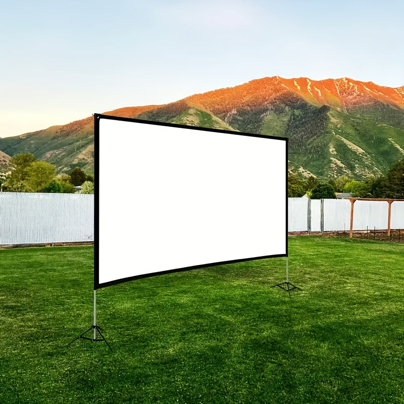 120/100/84 Inch Portable Foldable Wrinkle-Resistant Projection Screen with Carry & Stands - 16:9 Widescreen HD Clarity for Home Theater, Outdoor Movies, Office, Gaming - Lightweight Durable Indoor/Outdoor Projector Screen (No