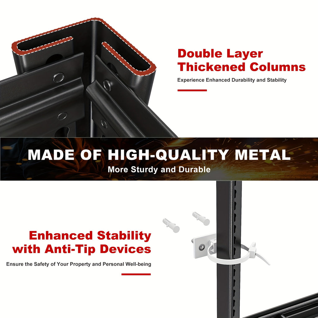 Heavy-Duty 6-Tier Metal Garage Shelving Unit, 3510LBS Capacity - Adjustable & Easy Install, 55.2"Wx26.2"Dx84.3"H, Black - Ideal for Tires, Tools & Heavy Equipment Storage, Utility Racks