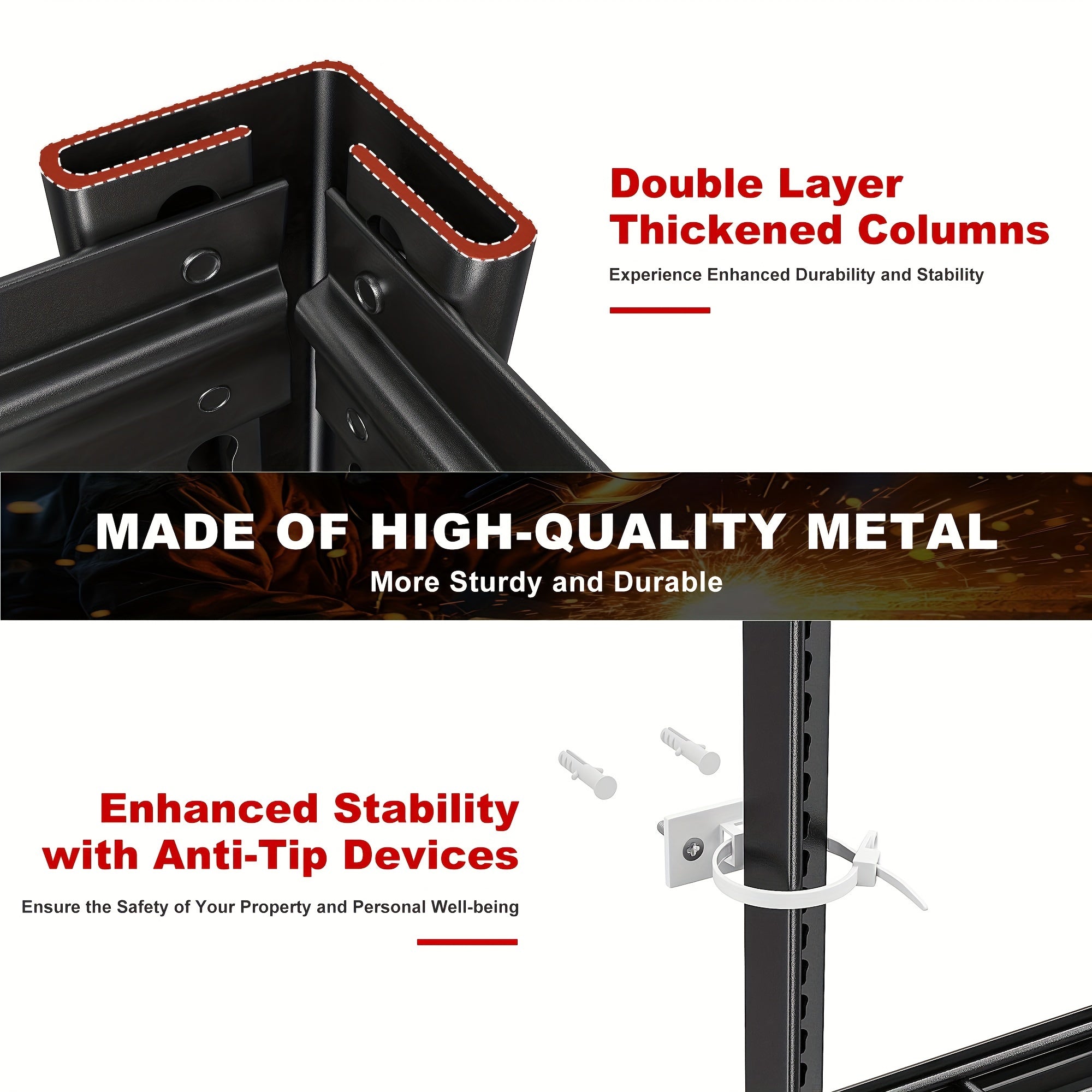Heavy-Duty 6-Tier Metal Garage Shelving Unit, 3510LBS Capacity - Adjustable & Easy Install, 55.2"Wx26.2"Dx84.3"H, Black - Ideal for Tires, Tools & Heavy Equipment Storage, Utility Racks