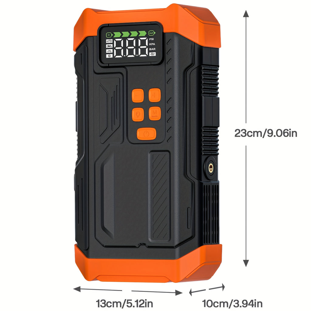 HPBS 5000A Portable Car Jump Starter with Air Compressor- 12V Battery Booster with 150 PSI Tire Inflator Air Pump for 12V Vehicles(Up to 2.11gal Gas And 1.72gal Diesel Engines), Car Jump Box with LED Light, Fast Charging USB
