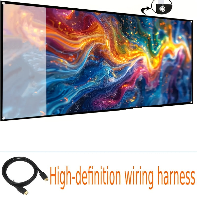 120/100/84 Inch Portable Foldable Wrinkle-Resistant Projection Screen with Carry & Stands - 16:9 Widescreen HD Clarity for Home Theater, Outdoor Movies, Office, Gaming - Lightweight Durable Indoor/Outdoor Projector Screen (No