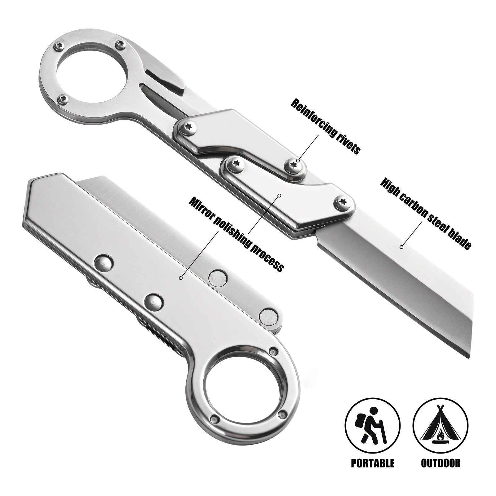 1pc, Multifunctional Folding Knife, Stainless Steel Pocket Knife, Creative Transforming Knife, Outdoor Survival Knife, Tactical Pocket Knife For Men Gifts