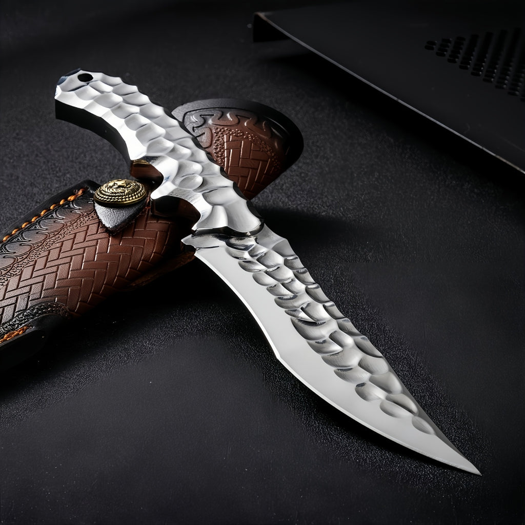 High Hardness Sharp Full Tang CNC Fixed Blade "Ice Goddess" Exquisite Sharp Quick Knife, Outdoor Portable Pocket Knife, Compact Cutting Tool, Camping, BBQ, Fruit Knife, Home Use, Hunting, Fishing, Men'S Gift, Collectible And