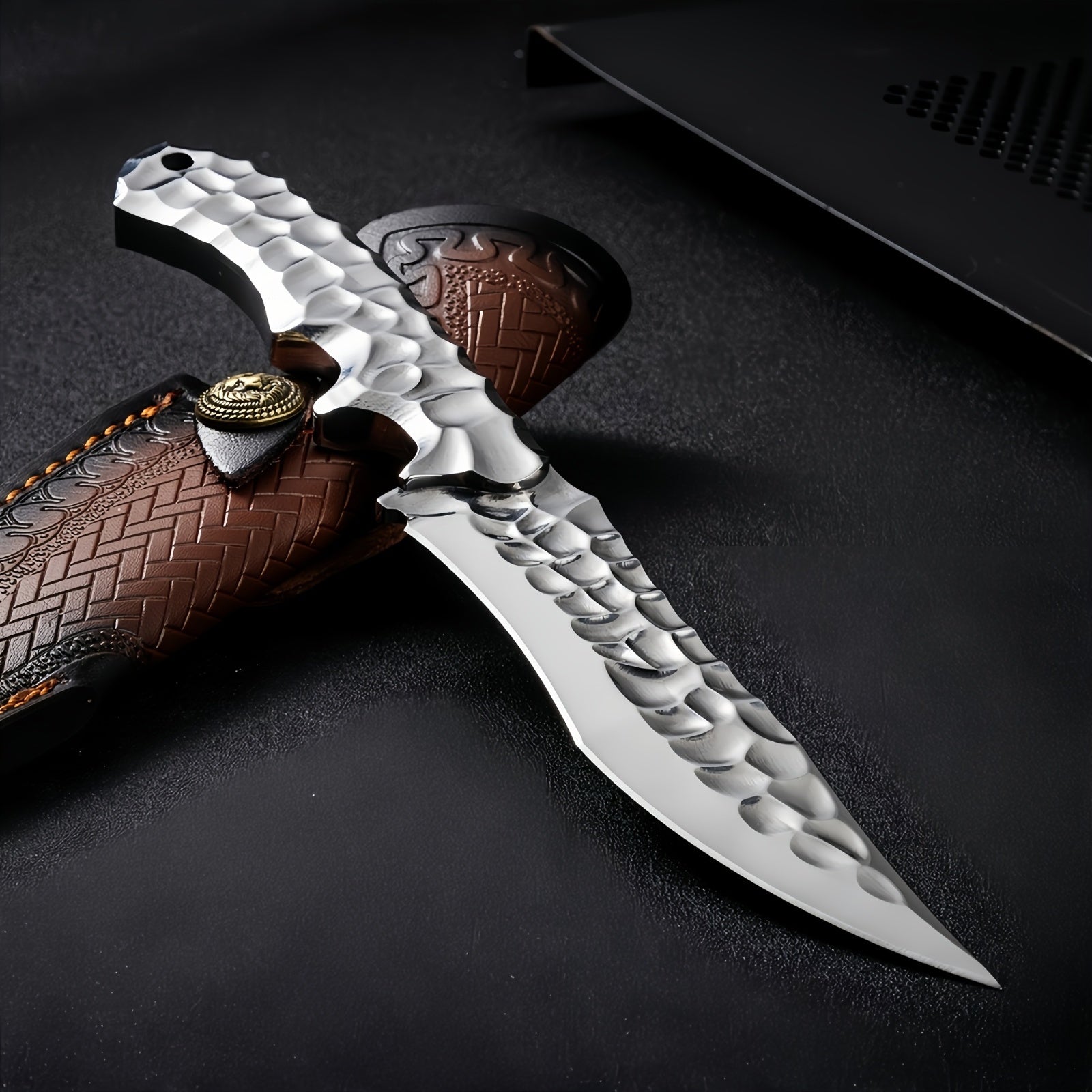 High Hardness Sharp Full Tang CNC Fixed Blade "Ice Goddess" Exquisite Sharp Quick Knife, Outdoor Portable Pocket Knife, Compact Cutting Tool, Camping, BBQ, Fruit Knife, Home Use, Hunting, Fishing, Men'S Gift, Collectible And