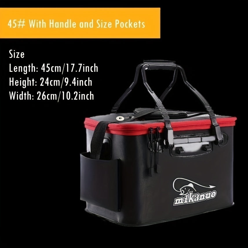 Large Volume No Pump Portable EVA Fishing Bag, Collapsible Live Fish Box, Multi-Functional Folding Camping Water Container Pan Basin, Fishing Tackle Storage
