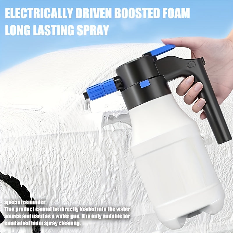 1.5L Electric Car Foam Sprayer - USB Rechargeable Handheld Foam Gun with Ergonomic Handle, Adjustable Spray Nozzle & Portable Design for Car Washing, RV, Motorcycle, Boat, and Vehicle Cleaning, Car Wash Foam Gun, Vehicle Clea