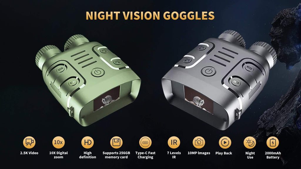 NovaLens 1080P Night Vision Binoculars Goggles HD 10X Zoom, Day/Night Use 800m Range, Photo/Video Recording for Hunting/Fishing/Camping with 2.4" Screen -Outdoor Survival Gear, Perfect Gift for Men Ideal for Wildlife Observat